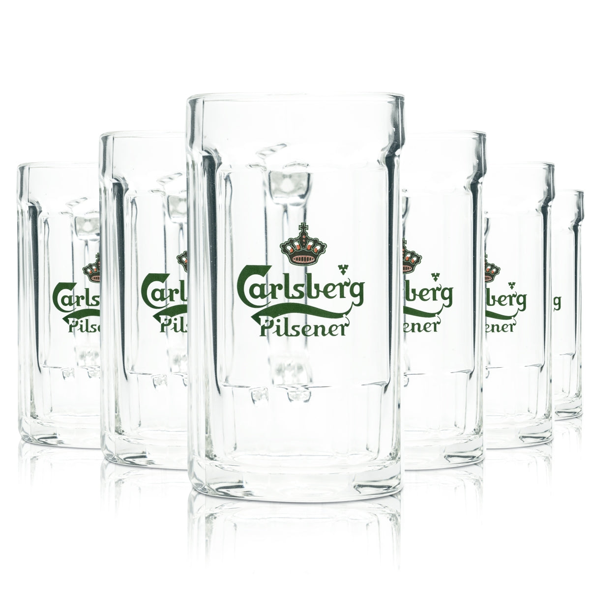 6x Carlsberg Bier Glas 0,25l Krug Humpen Seidel Gläser Danish Lager Gastro Beer