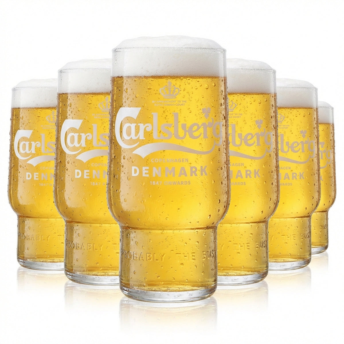 6x Carlsberg Bier Glas 0,5l Biergläser Tumbler Bierglas Becher Weißes Logo