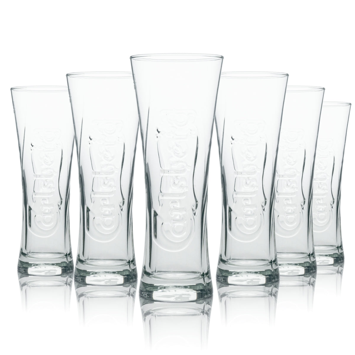 6x Carlsberg Bier Glas Tulpe Relief 300ml