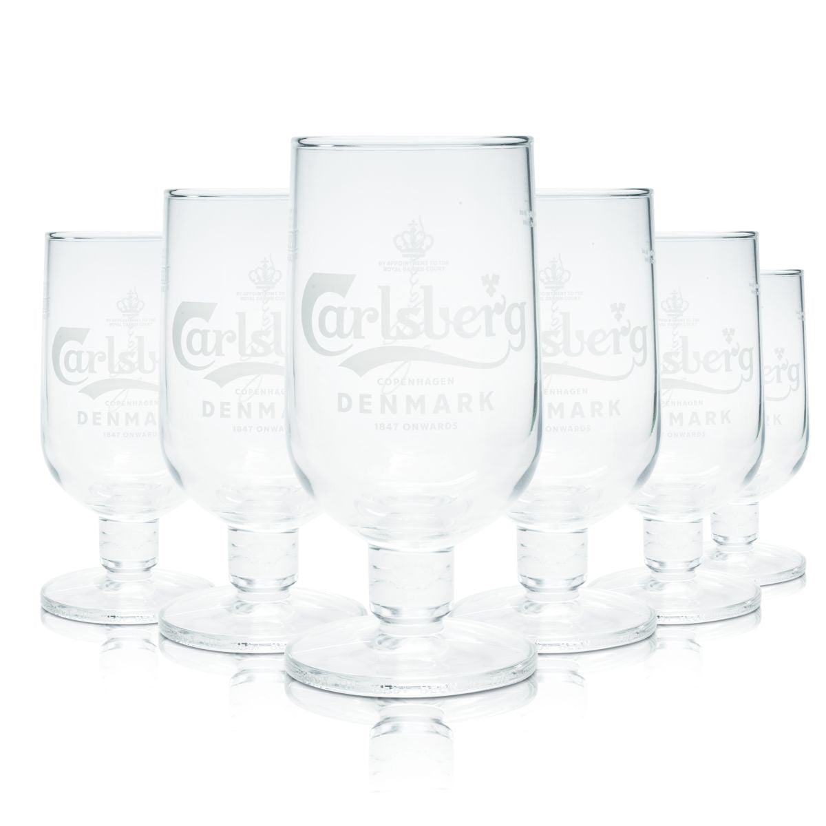 6x Carlsberg Bierglas 0,25l Pokalglas Pilstulpe Gläser Set Brauerei Dänemark