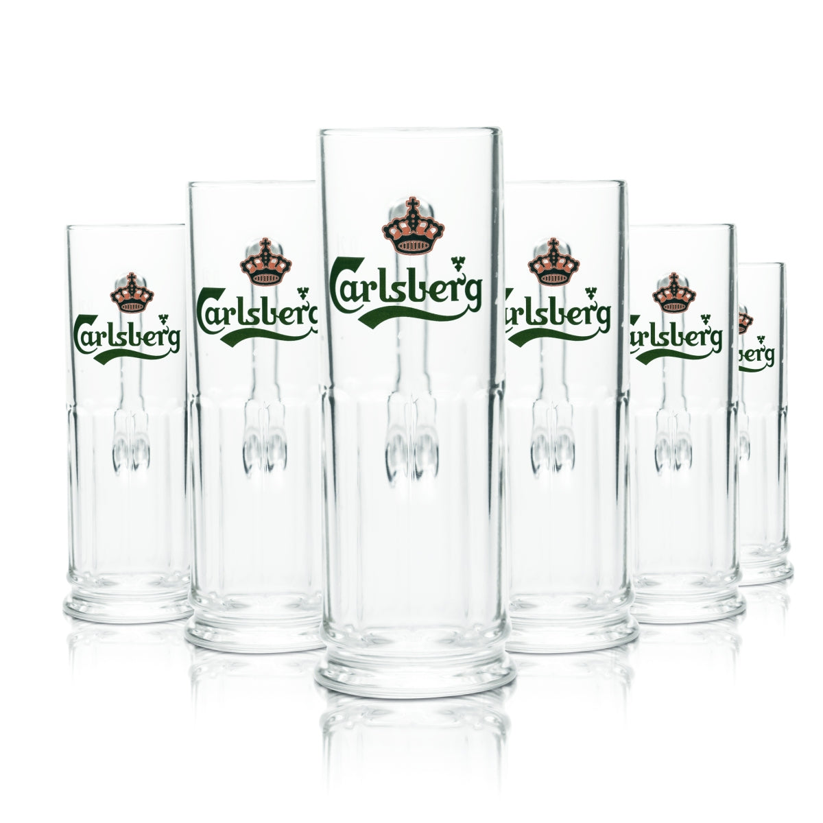 6x Carlsberg Glas 0,2l Bier Gläser Kontur Krug Humpen Seidel Brauerei Pilsener