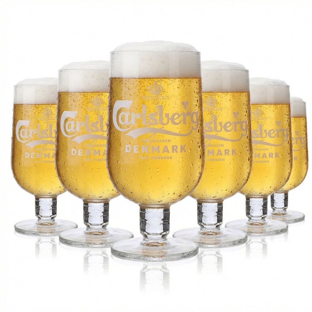 6x Carlsberg Glas 0,3l Pilsner Bierglas Pokal Gläser Set Danish Brewery Gastro