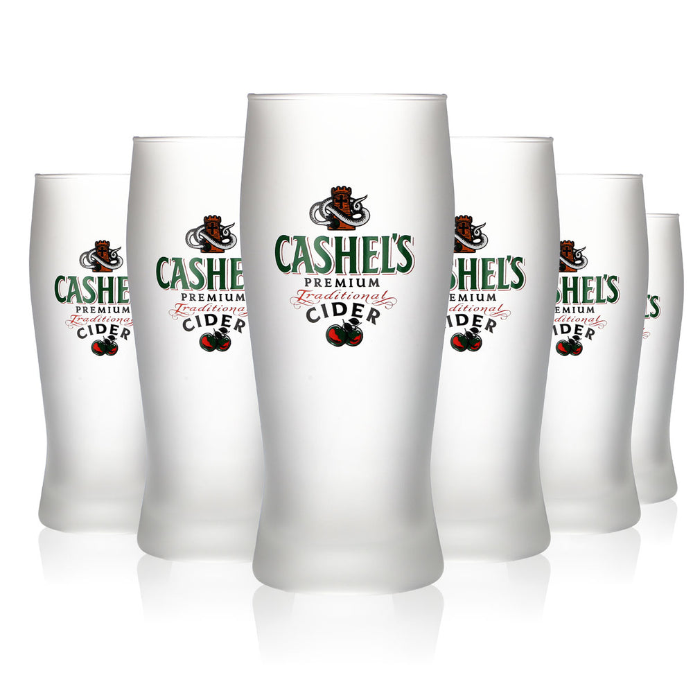 6x Cashels Glas 0,3l Gläser voll satiniert Irish Beer Milchglas
