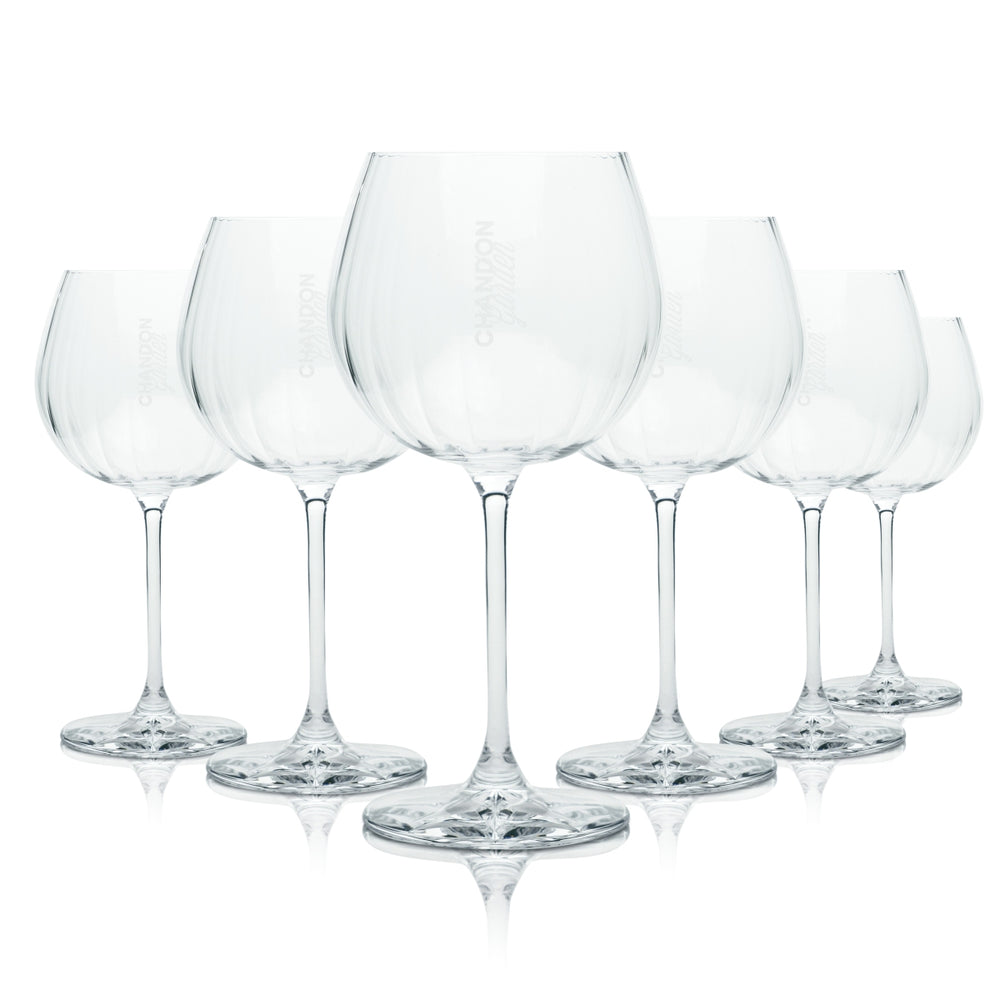 6x Chandon Garden Spritz Glas 0,46l Ballon Relief Gläser Aperitif Champagne Moet