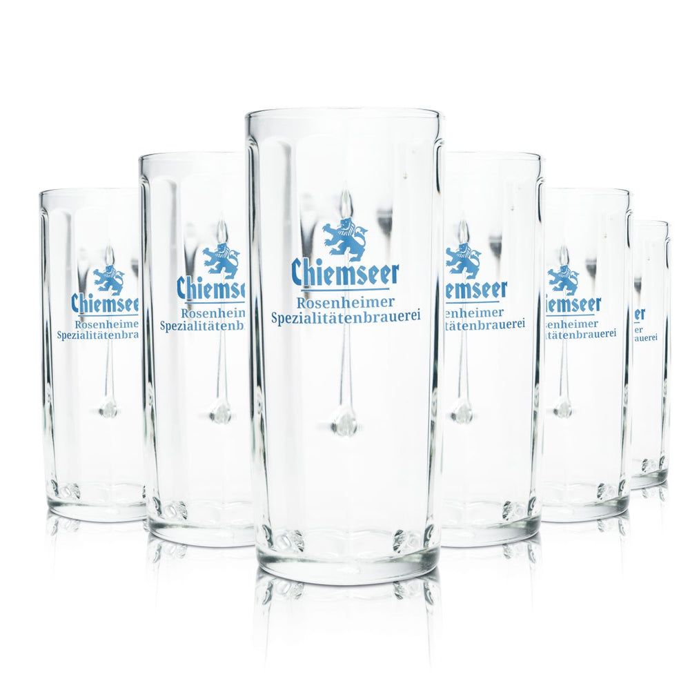 6x Chiemseer Bierglas 0,5l Konturkrug Seidel Humpen Gläser Brauerei Rosenheim