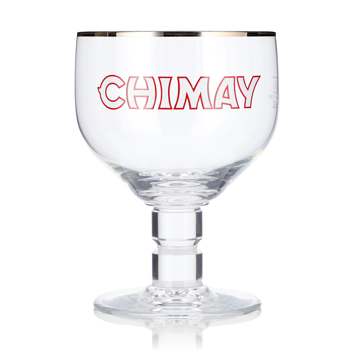 6x Chimay Bier Glas 0,25l Pokal Silberrand Belgien (6er Set) – Ansicht 2