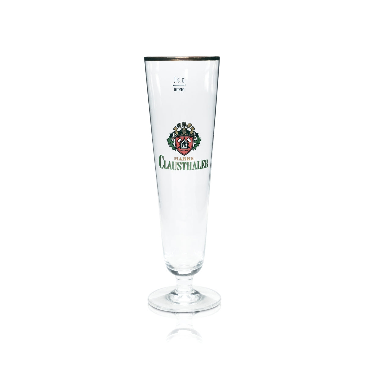 6x Clausthaler Bier Glas 0,3l Pokal Tulpe Goldrand Gläser Gastro Pilsner Kneipe – Ansicht 3