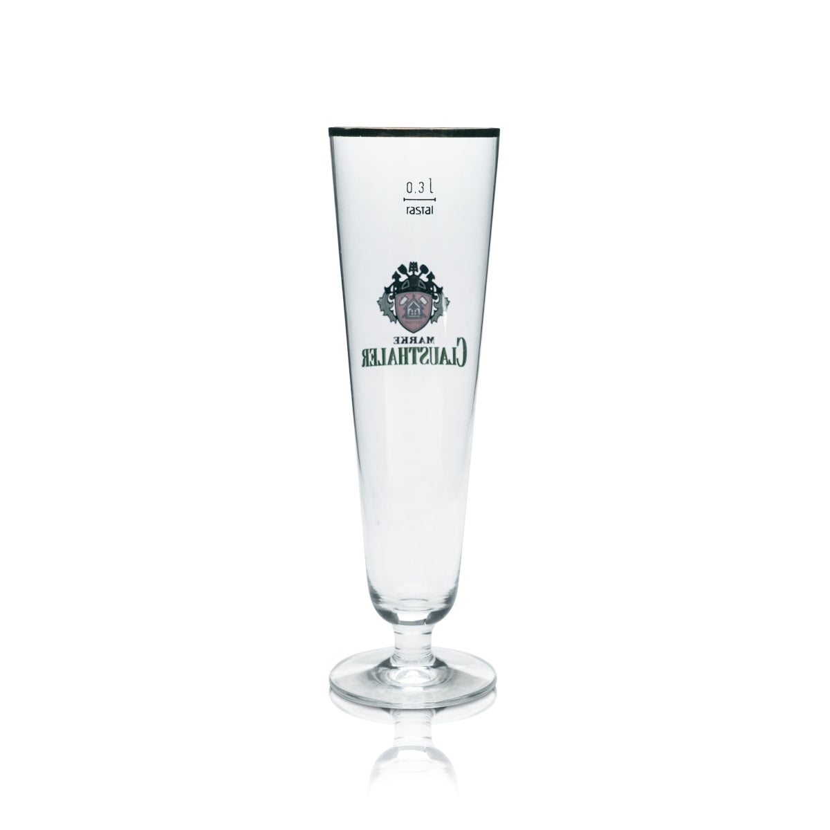6x Clausthaler Bier Glas 0,3l Pokal Tulpe Goldrand Gläser Gastro Pilsner Kneipe – Ansicht 4