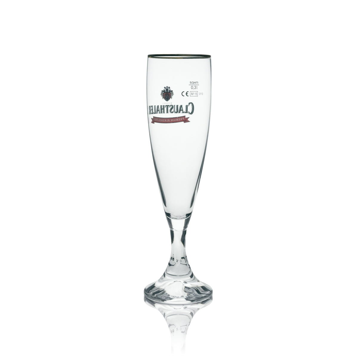 6x Clausthaler Bier Glas Pokal Premium Alkoholfrei 0,3l Goldrand – Ansicht 3