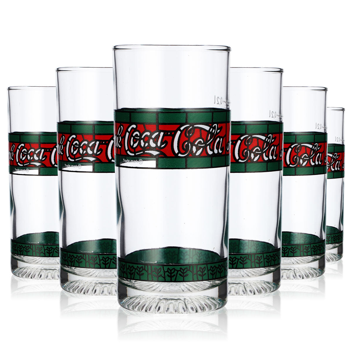 6x Coca Cola Glas 0,2l Limonadenglas Tiffany Retro Edition Version 2