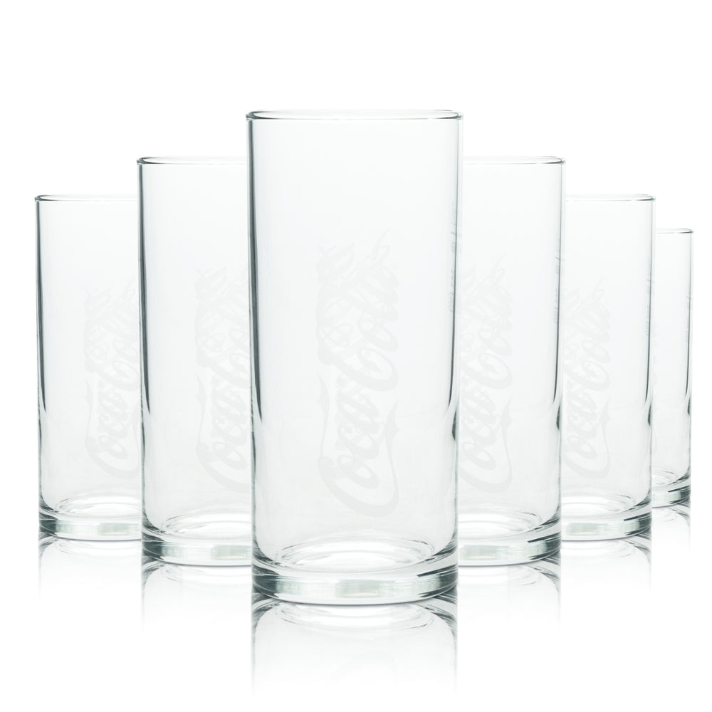 6x Coca Cola Glas 0,2l Wave Retro alte Version Gläser Doppelwelle Sammler Bar