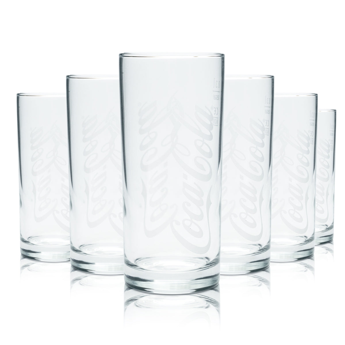 6x Coca Cola Glas 0,3l Becher Wave Softdrink Gläser Gastro Kneipe Limo Mix Bar