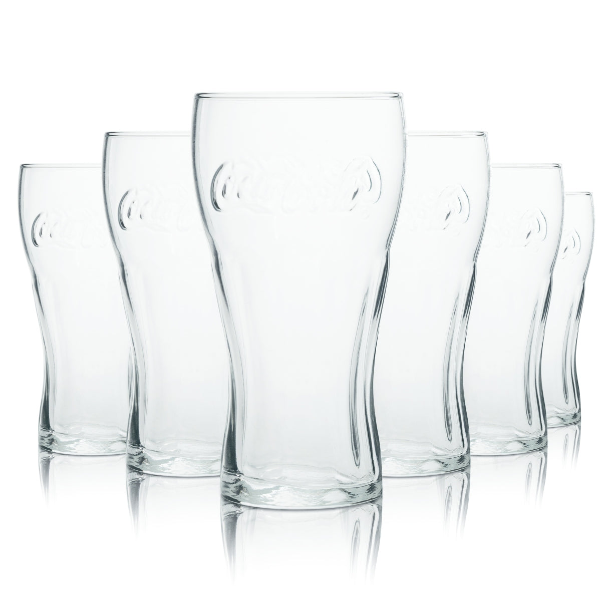 6x Coca Cola Glas 0,5l Kontur Softdrink Limo Becher Gläser Gastro Kneipe Bistro