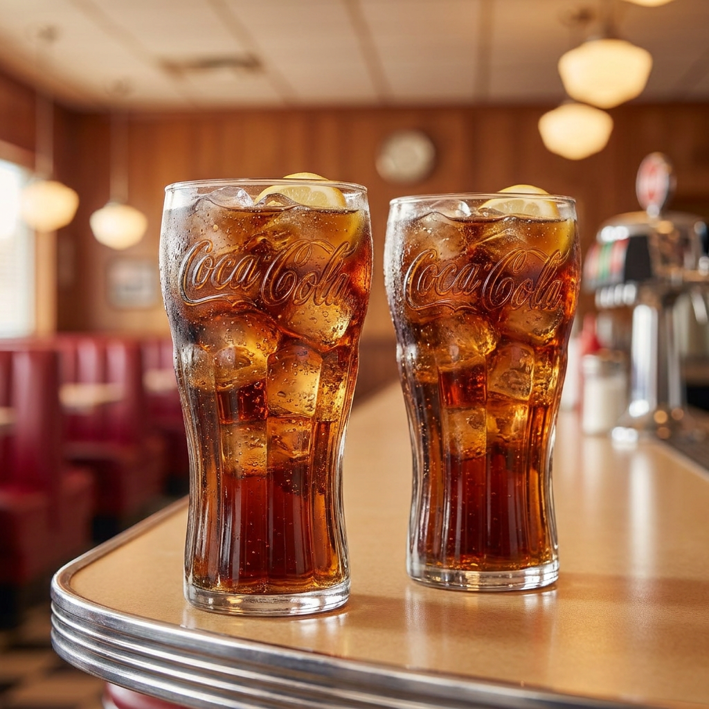 6x Coca Cola Konturglas 0,3l Softdrink Limo Gläser Set Reliefschriftzug Ikonisch – Ansicht 2