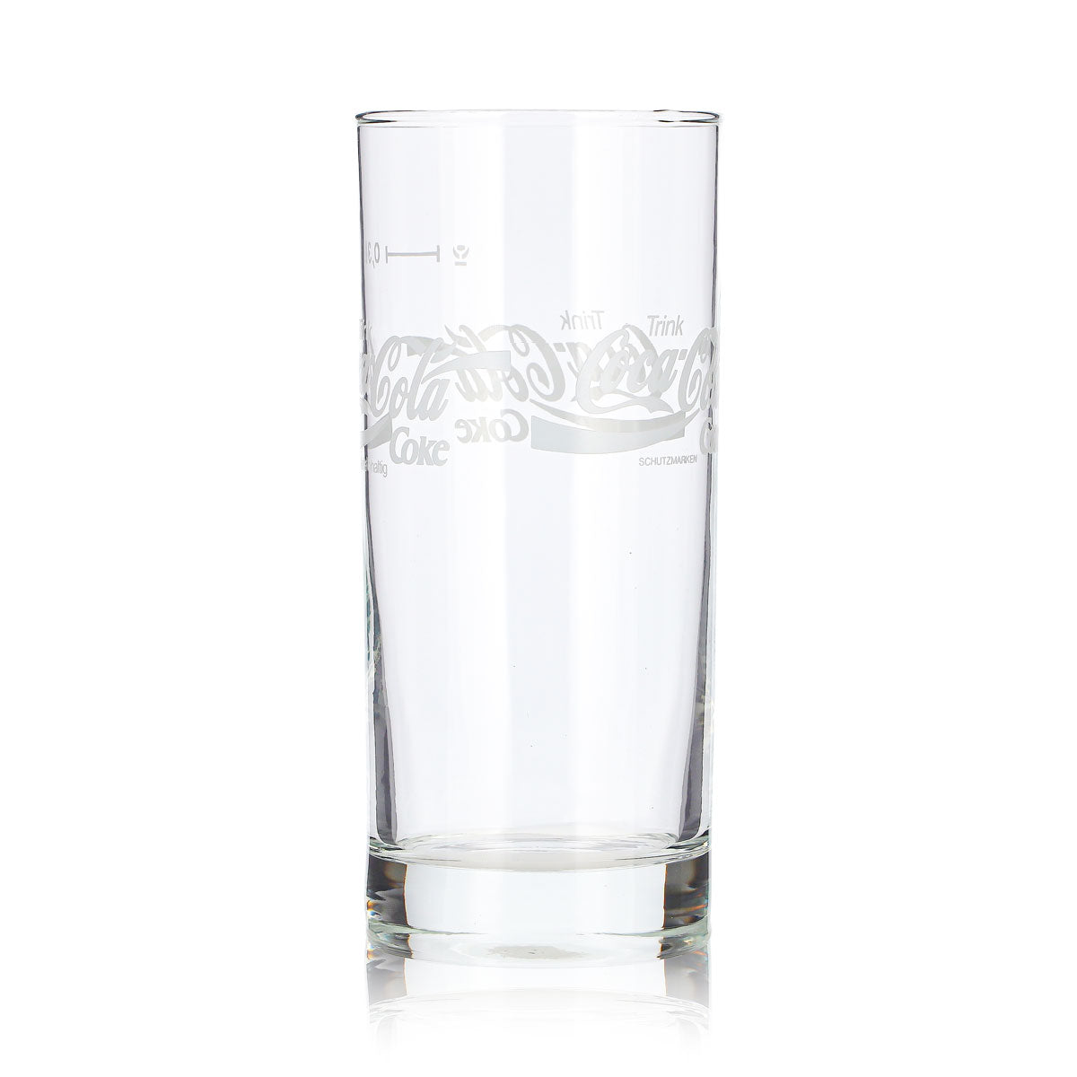 6x Coca Cola Softdrink Glas 0,3l Becher weißes Logo Coke Koffeinhaltig – Ansicht 4