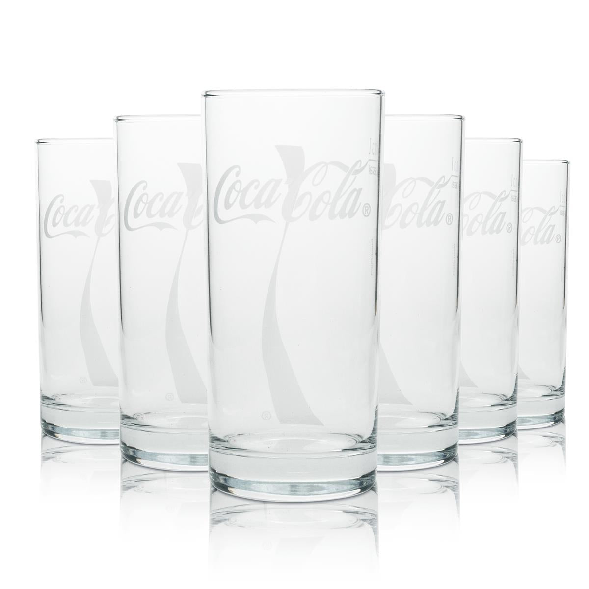 6x Coca Cola Softdrinks Glas 0,3l Longdrink Glas Wave