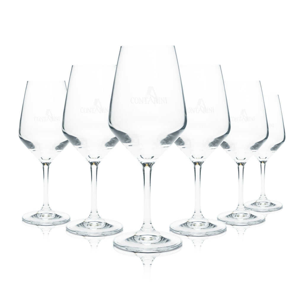 6x Contarini Prosecco Glas 0,4l Wein Millesimato Frizzante Spumante Gläser Vene