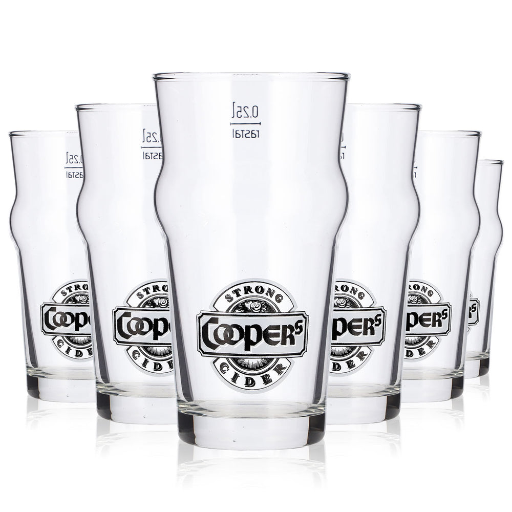 6x Coopers Bier Glas 0,25l Becher Kontur Pint Rastal Bierglas Bierkrug