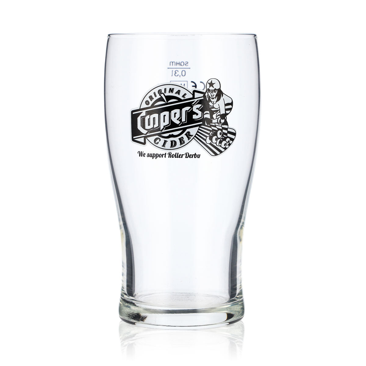 6x Coopers Cider Glas 0,3l Becher Ciderglas"We support Roller Derby" Tulip – Ansicht 2