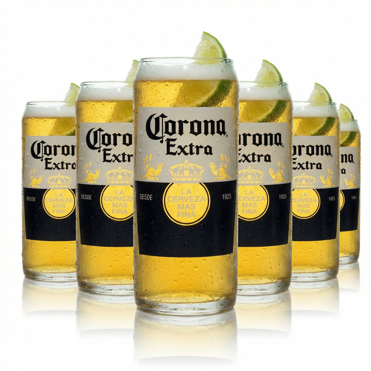 6x Corona Bierglas 0,33l Becher Pokal Kontur Gläser Gastro Cerveza Light Beer