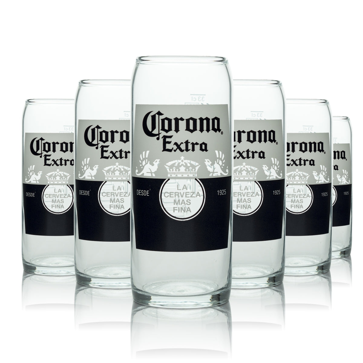 6x Corona Bierglas 0,33l Becher Pokal Kontur Gläser Gastro Cerveza Light Beer – Ansicht 2