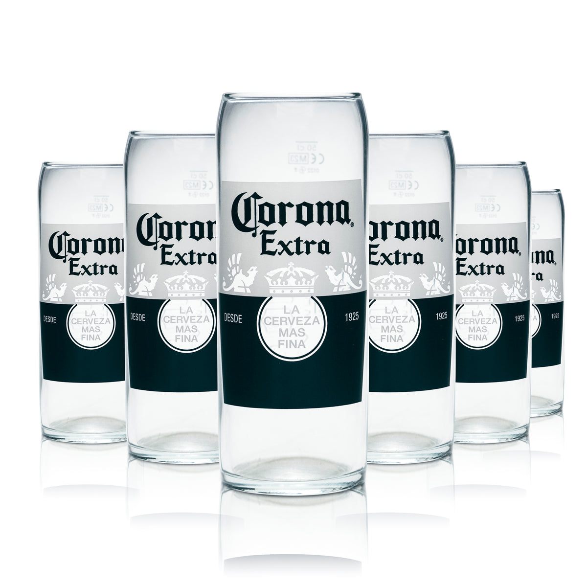 6x Corona Bierglas 0,5l Gläser Set - edles Kontur-Relief geeicht für Gastronomie – Ansicht 8