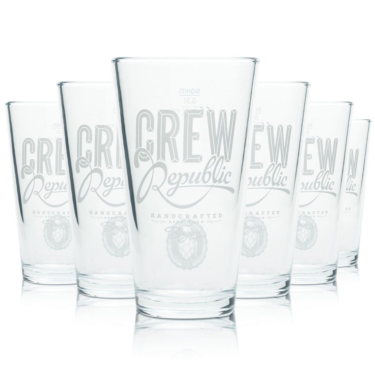 6x Crew Republic Bier Glas 0,3l Becher American Lager Beer Gläser Frankonia Bar