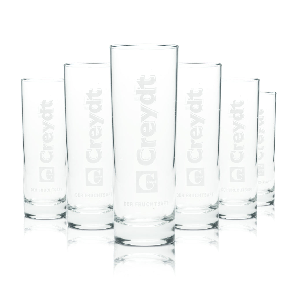 6x Creydt Saft Glas 0,2l Pokal Becher Softdrink Limo Gläser Frucht Weser Gastro