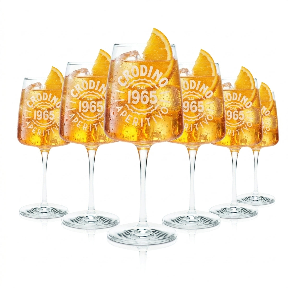 6x Crodino Aperitivo Glas 48cl Weinglas 1965 Cocktail Gläser Longdrink Bitter
