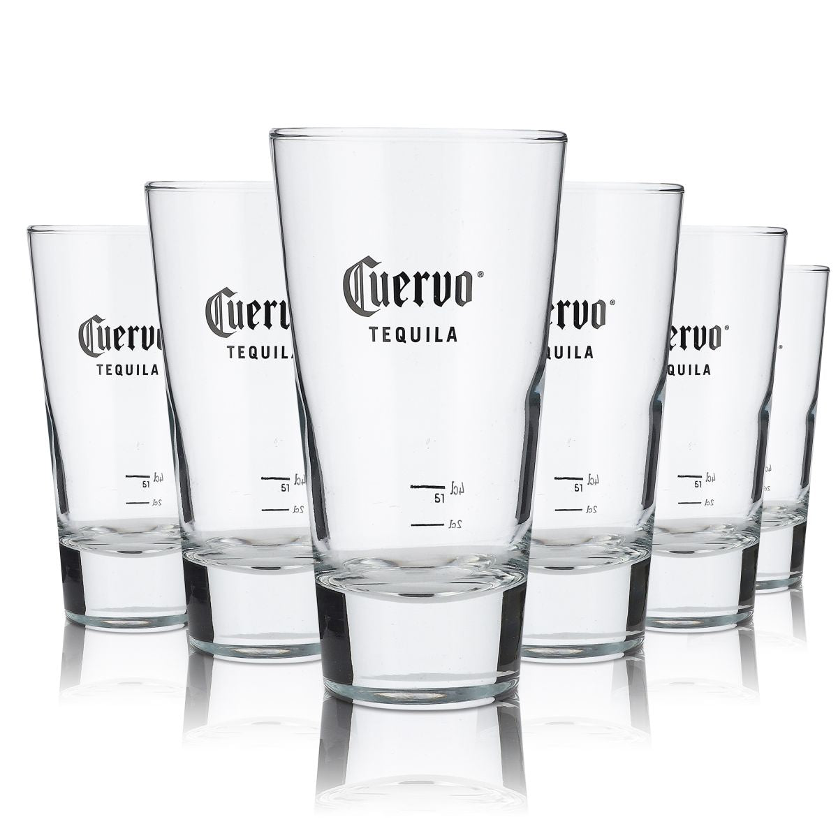 6x Cuervo Jose Tequila Glas Longdrink Gläser "Cuervo" 2cl/4cl