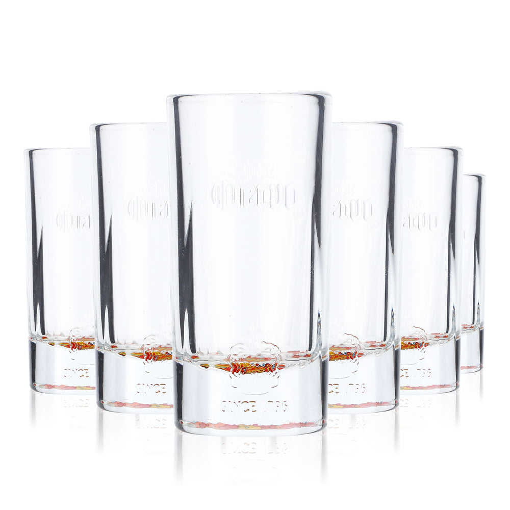 6x Cuervo Jose Tequila Glas Stamper 4cl Shotgllas Bunter Boden Wiva