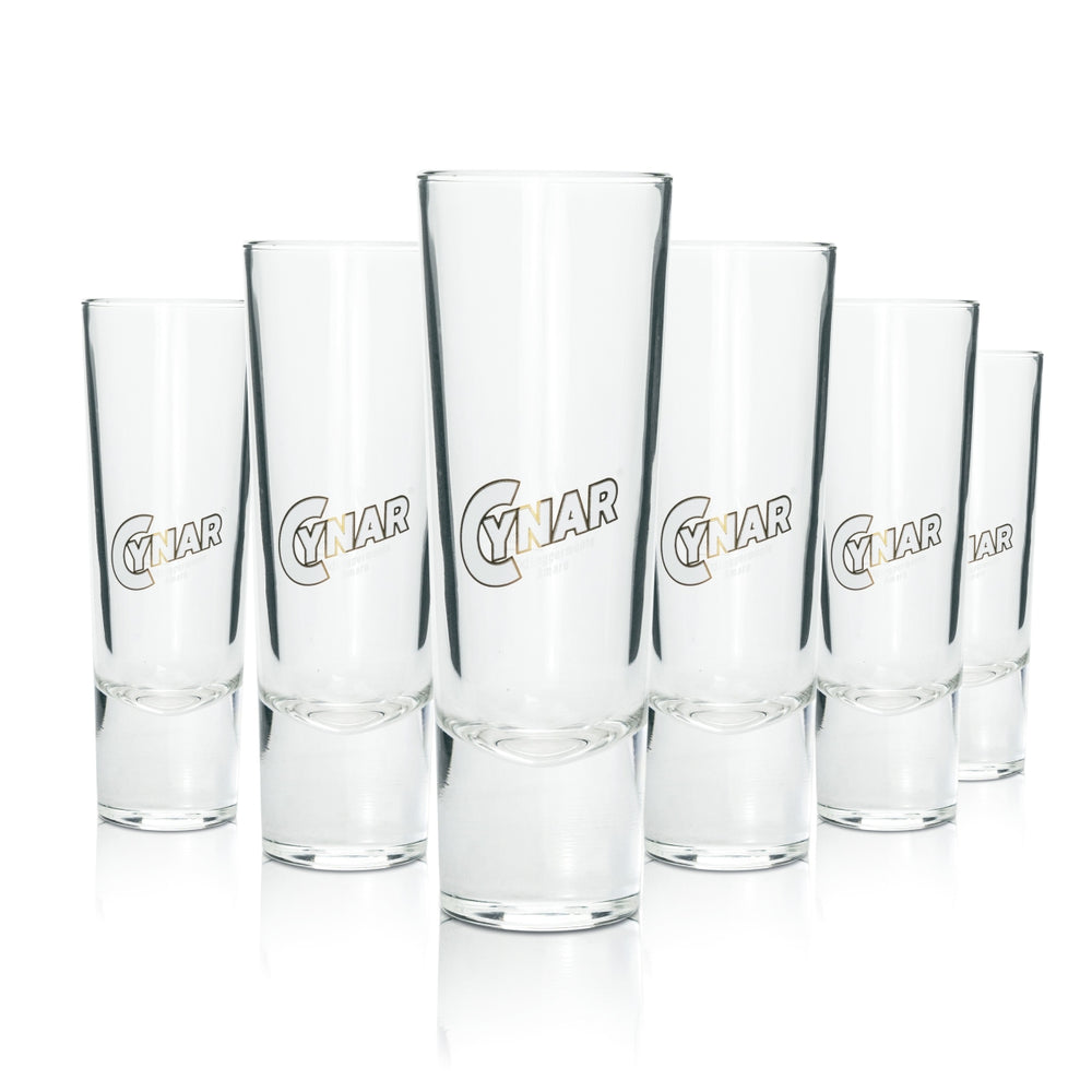 6x Cynar Amaro Glas On Ice Gläser Eichstrich 4cl Cocktail Retro Logo Bar Gold
