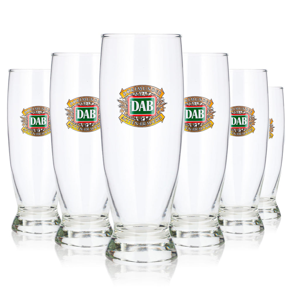 6x DAB - Dortmunder Aktien Brauerei Bier Glas 0,34l Longdrink Pokal (6er Set)