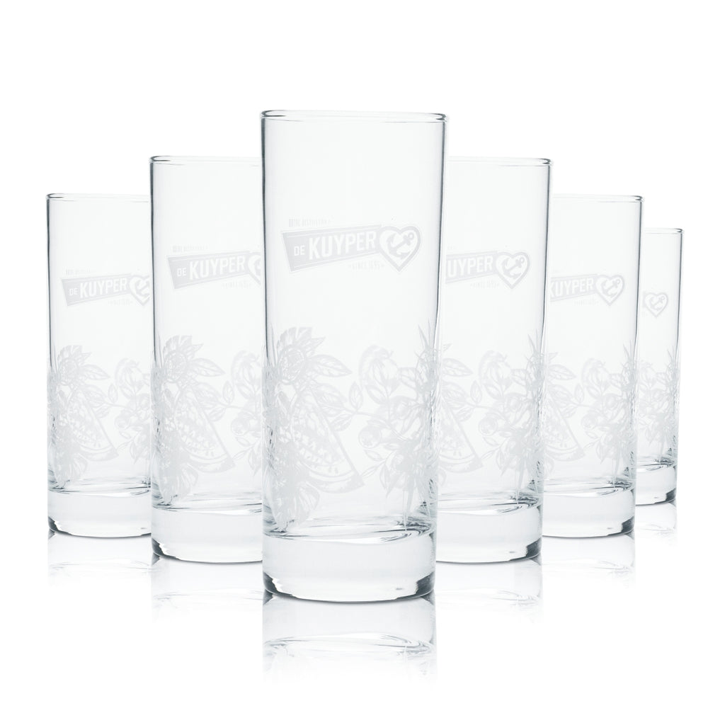 6x De Kuyper Longdrinkglas 0,3l Becher Designdruck Gläser Likör Netherlands Bar