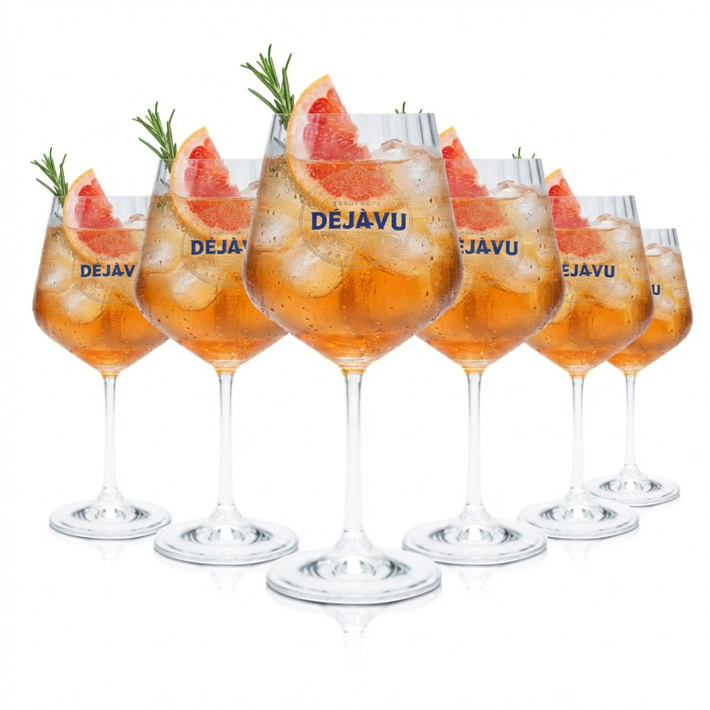 6x Deja Vu Glas 0,64l Weinglas Kelch Gläser Relief Nachtmann Longdrink Aperitif