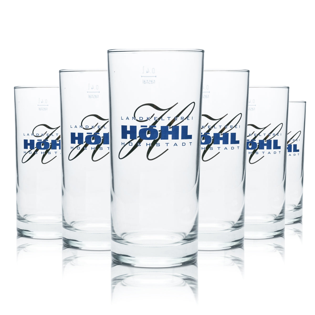 6x Der alte Hochstädter Apfelwein Glas 0,4l Becher Gläser Landkelterei Höhl Bar