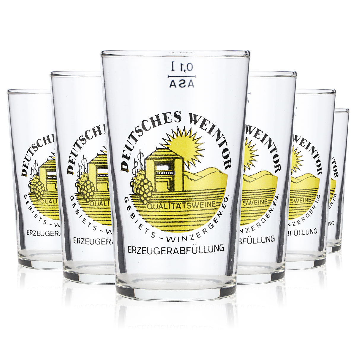 6x Deutsches Weintor Wein Glas 0,1l Weingläser Probierglas Tasting Becher