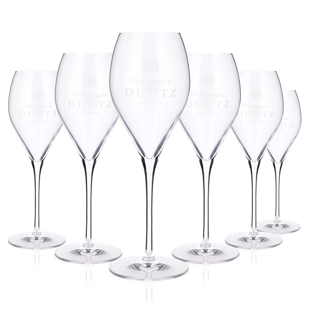 6x Deutz Champagner Sektglas Cavagläser 0,1l Flöte Ay France Stölzle