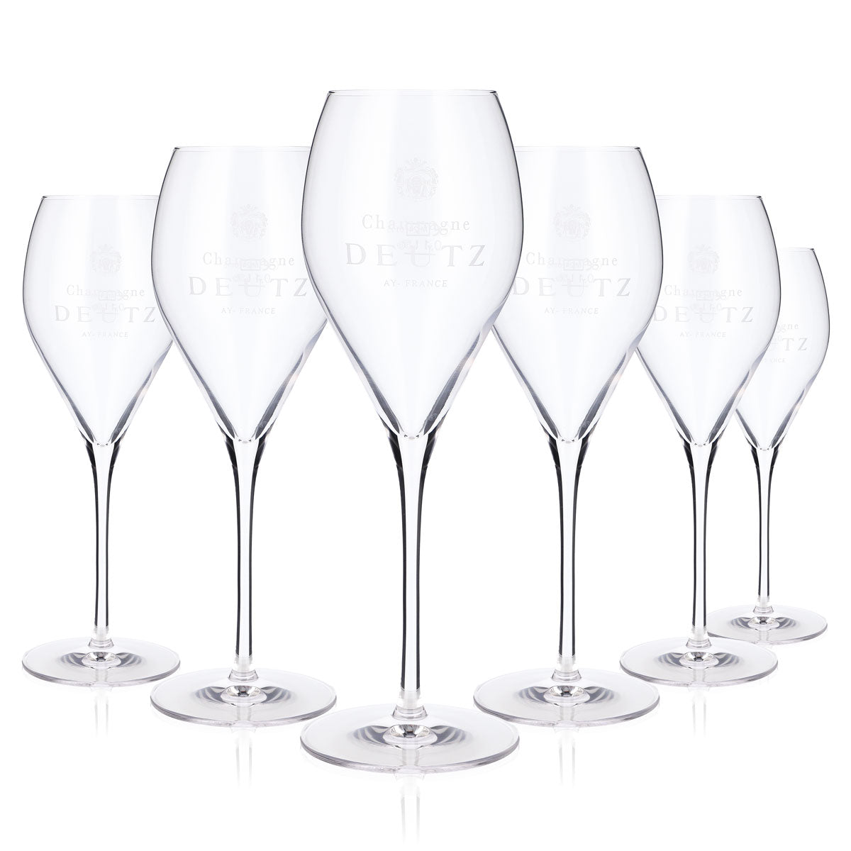 6x Deutz Champagner Sektglas Cavagläser 0,1l Flöte Ay France Stölzle