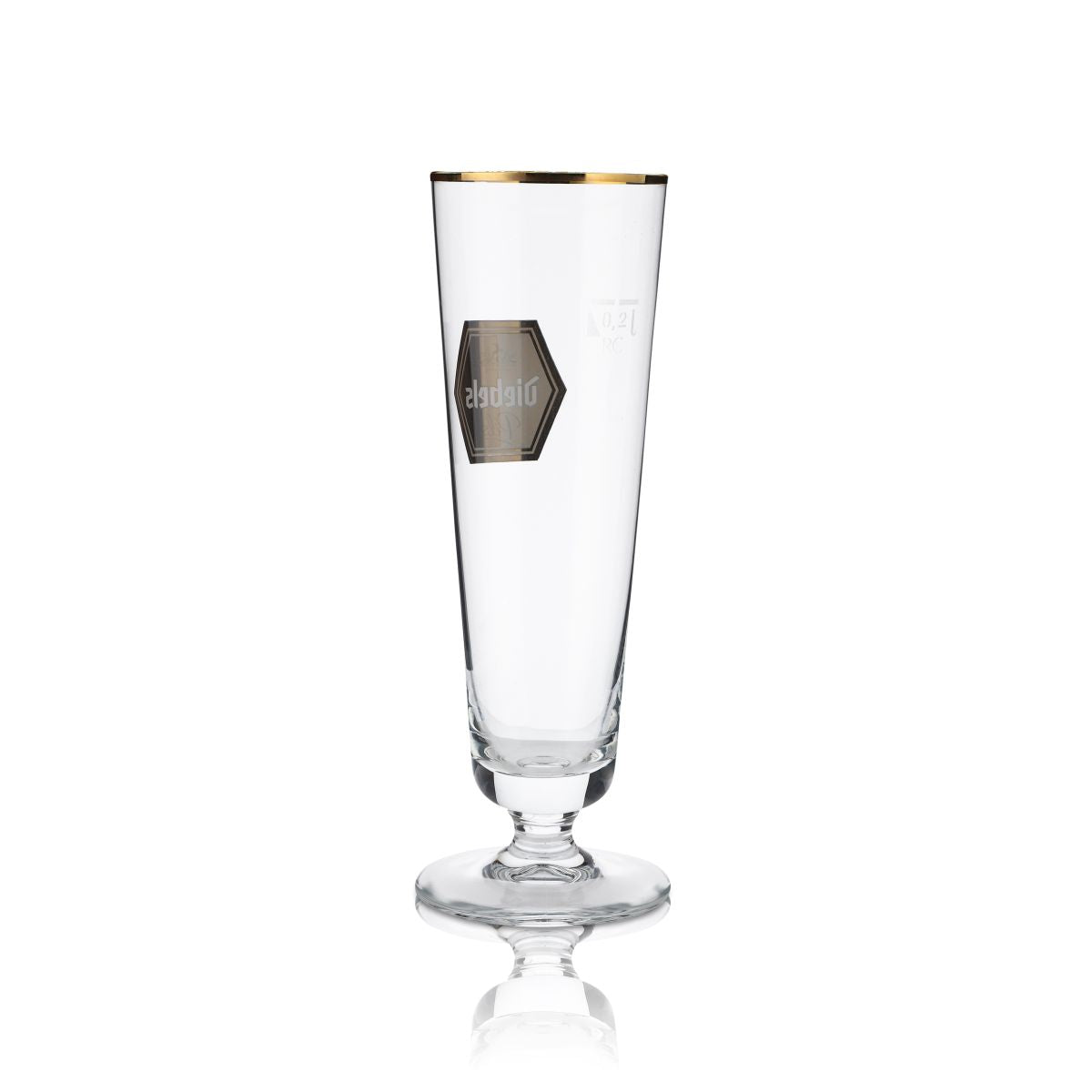 6x Diebels Bierglas 0,2l Pokalglas Pilstulpe Goldrand Gläser Set Brauerei Gastro – Ansicht 3