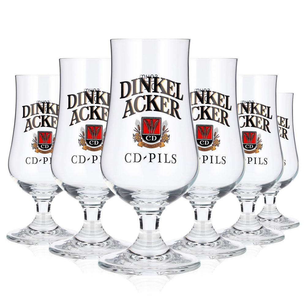 6x Dinkel Acker Bier Glas 0,2l Tulpe CD-Pils sahm Pokal Bierglas