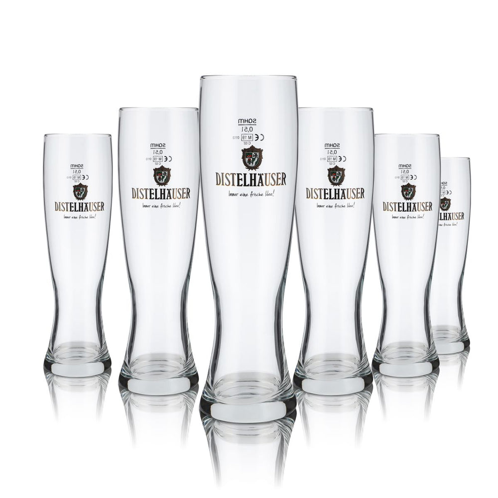 6x Distelhäuser Glas 0,5l Weißbierglas Hefeweizen Gläser Set Brauerei Gastro