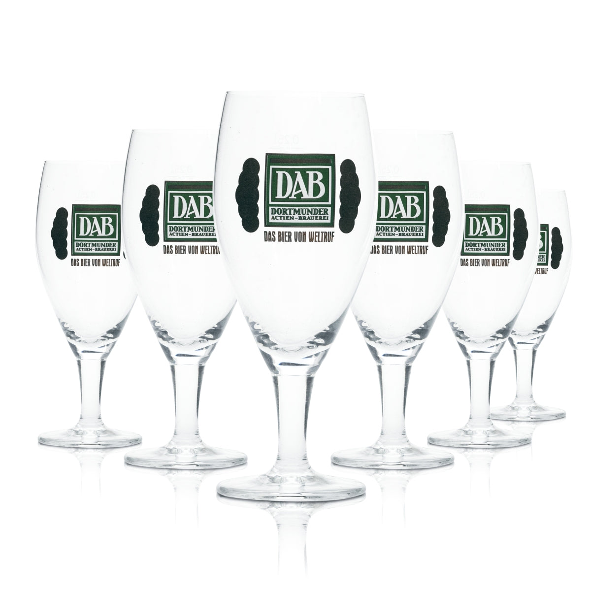 6x Dortmunder Aktien Brauerei Bier Glas 0,25l Tulpe Pokal Gläser Pils Gastro DAB