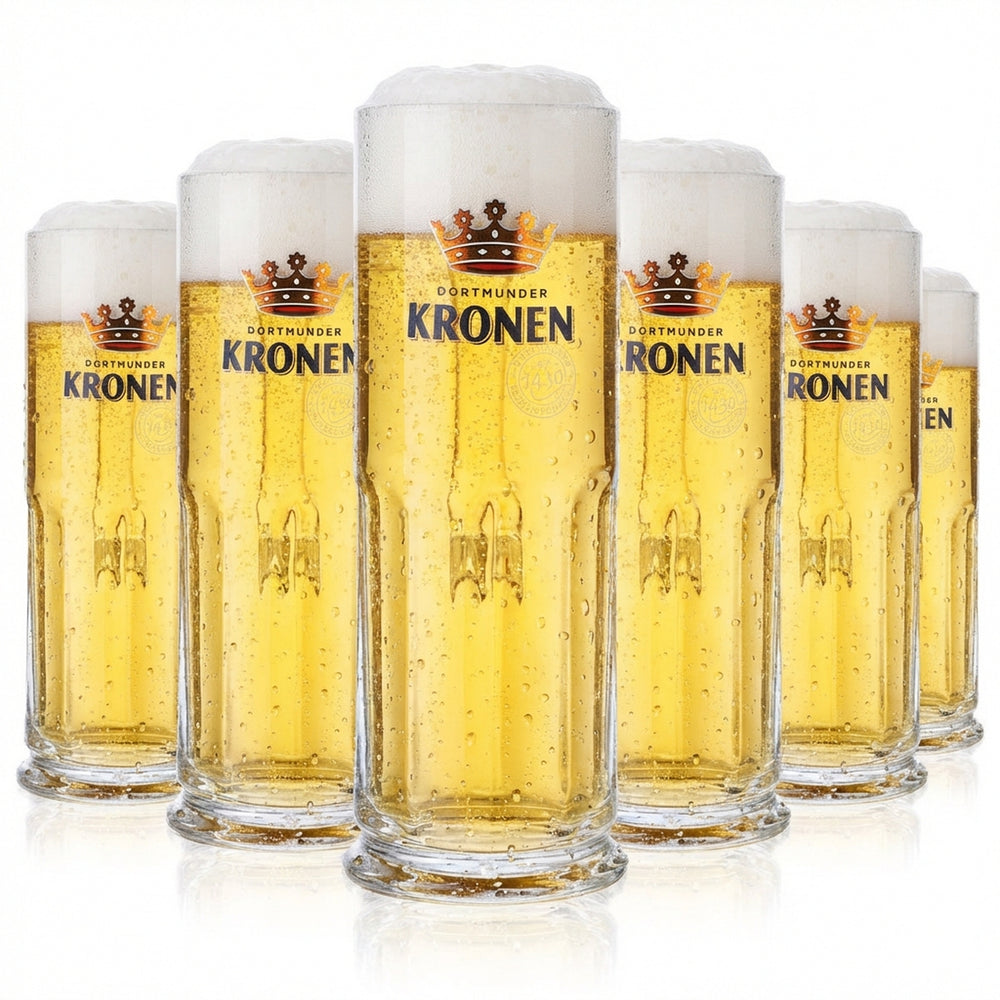 6x Dortmunder Kronen Bier Glas 0,3l Gläser Bierkrug Bierseidel Maximilian