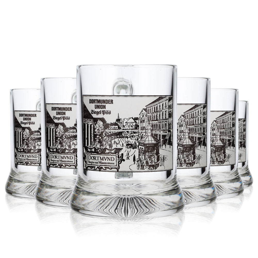 6x Dortmunder Union Bier Glas 0,28l Siegel Pils Burgtor Münstertor (6er Set)