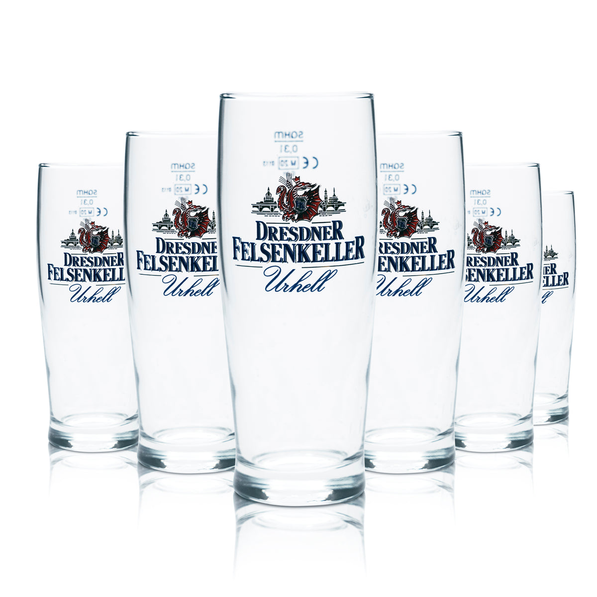 6x Dresdner Felsenkeller Bier Glas 0,3l Becher Gläser Geeicht Gastro Brauerei – Ansicht 4