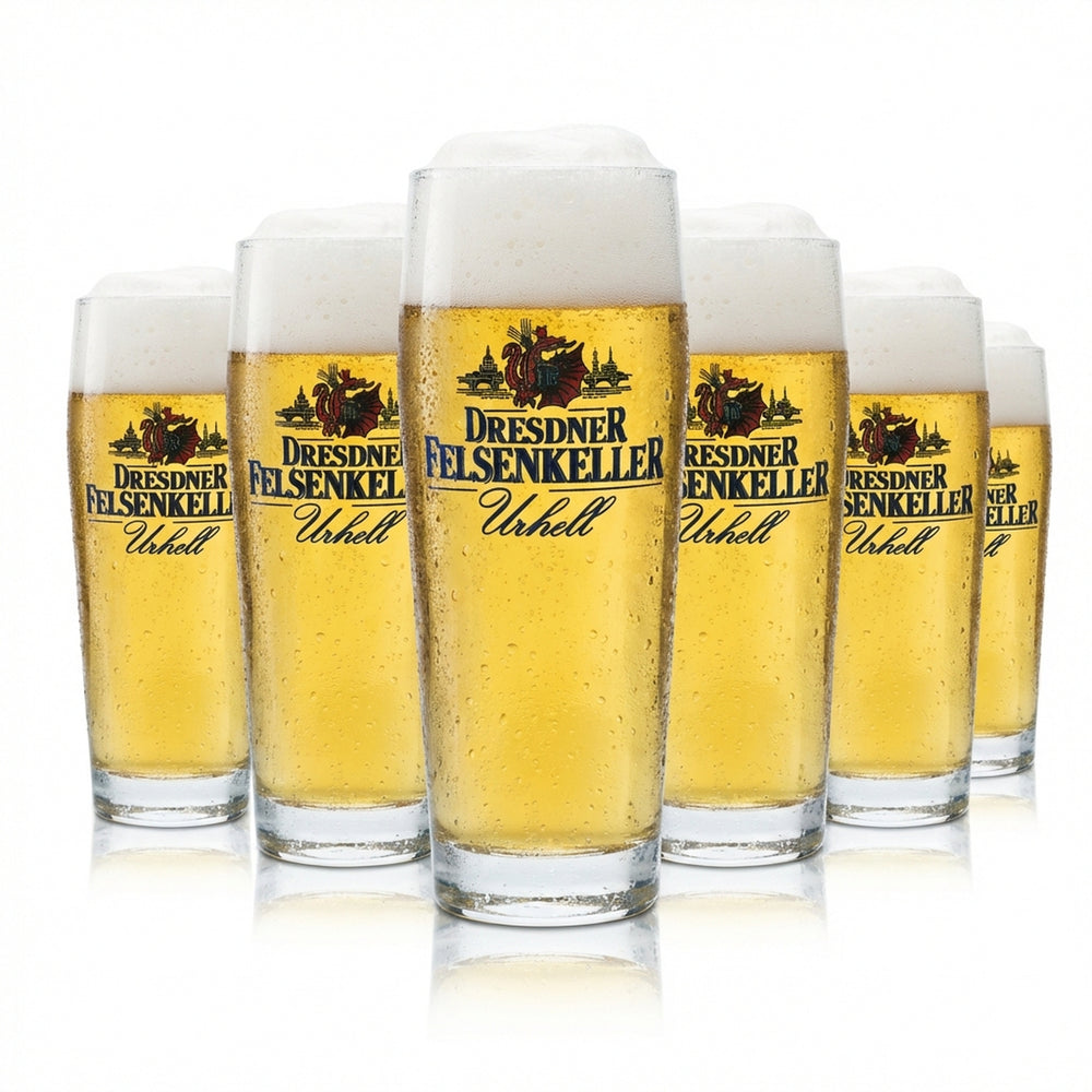 6x Dresdner Felsenkeller Bier Glas 0,5l Becher Gläser Geeicht Gastro Brauerei