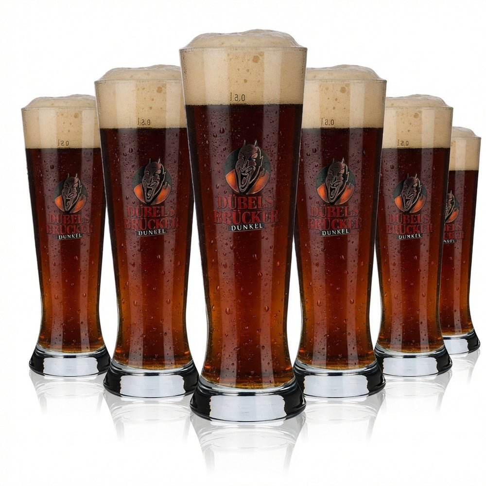 6x Dübelsbrücker Dunkel Gläser 0,5l Bierglas Biergläser Merkur Tulpe