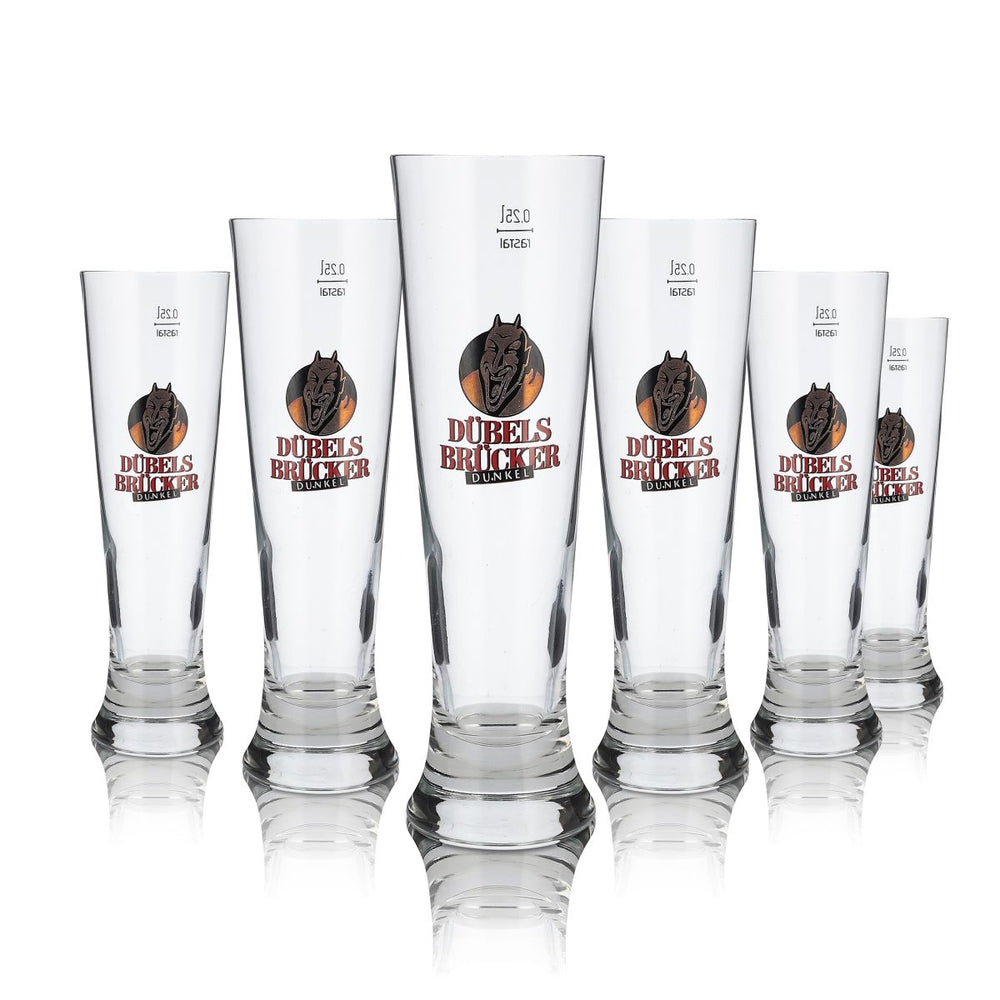6x Dübelsbrücker Glas 0,25l Pokalglas Tulpe Dunkel Bier Gläser Set Brauerei