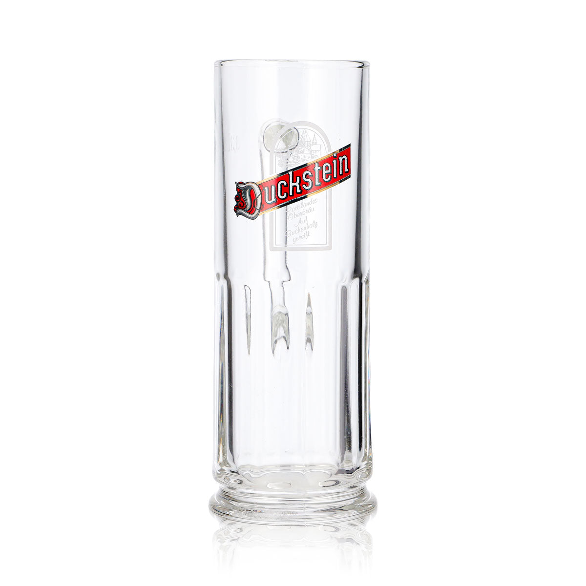 6x Duckstein Bier Glas Krug 0,3l rotes Logo mit weißem Rahmen Relief (6er Set) – Ansicht 3